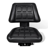Tractor Seat with Backrest Black - Front View