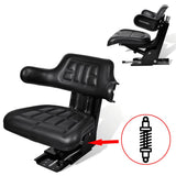 Tractor Seat with Suspension Black - Front View