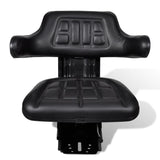 Tractor Seat with Suspension Black - Side View