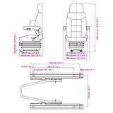 Tractor Seat with Suspension - Low Angle
