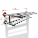 Stainless Steel Towel Rack 6 Tubes - Close-Up Angle