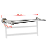 Stainless Steel Towel Rack 2 Tubes - Close-Up Angle