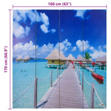 Folding Room Divider Print 160 x 170 Beach - Close-Up Angle
