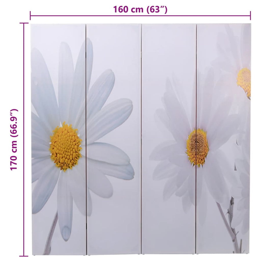 Folding Room Divider Print 160 x 170 Flower