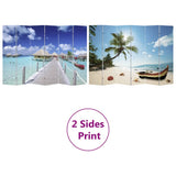 Folding Room Divider Print 217x170cm Beach - Rear View