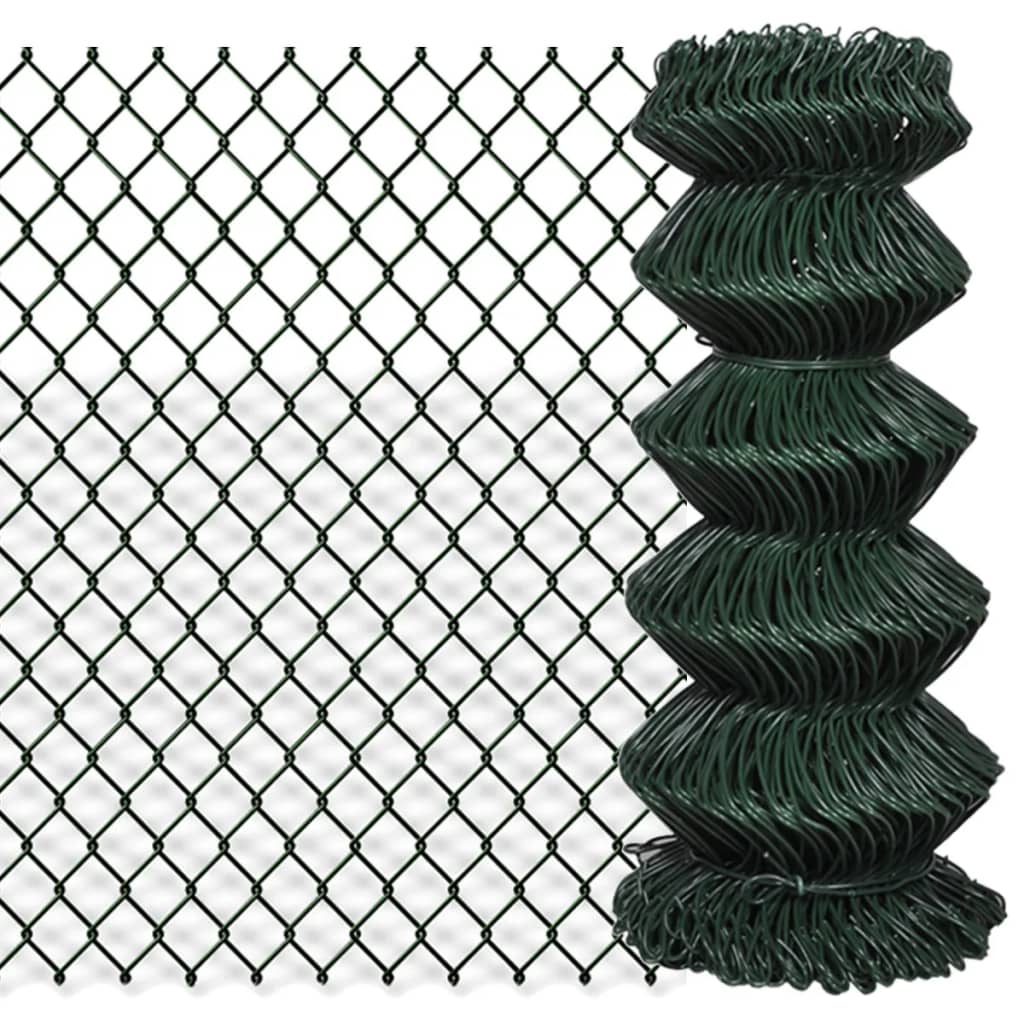 Chain Link Fence Steel 0.8x15 m Green