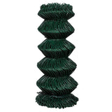 Chain Link Fence Steel 0.8x15 m Green - Front View
