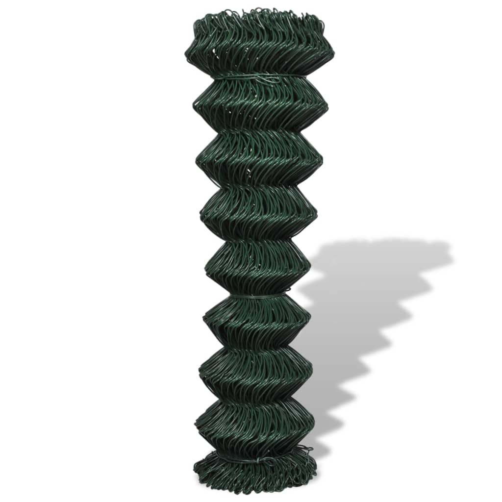Chain Link Fence Steel 1.5x15 m Green