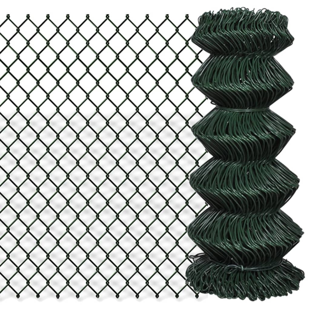 Chain Link Fence Steel 0.8x25 m Green