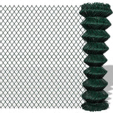 Chain Link Fence Steel 1.5x25 m Green