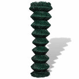 Chain Link Fence Steel 1.5x25 m Green - Front View