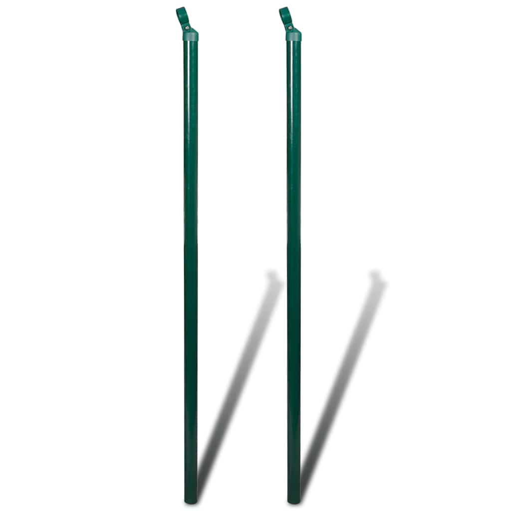 Chain Link Fence with Posts Steel 1x15 m Green