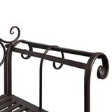 Garden Bench 132 cm Steel Antique Brown - Side View