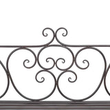 Garden Bench 132 cm Steel Antique Brown - Top-Down View