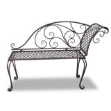 Garden Chaise Lounge 128 cm Steel Antique Brown - Front View