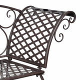 Garden Chaise Lounge 128 cm Steel Antique Brown - Top-Down View