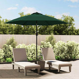 Garden Parasol Green 3m Steel Pole - Front View
