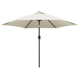 Garden Parasol Sand White 3m Steel Pole - Front View