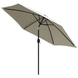Garden Parasol Sand White 3m Steel Pole - Side View