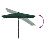 Garden Parasol 200 x 300 cm Green Rectangular - 45-Degree Angle