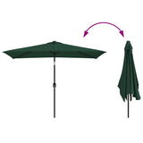 Garden Parasol 200 x 300 cm Green Rectangular - Rear View