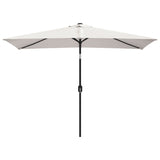 Garden Parasol 200 x 300 cm Sand White Rectangular - Front View