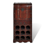 Wooden Wine Rack for 9 Bottles with Storage