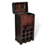 Wooden Wine Rack for 9 Bottles with Storage - Side View