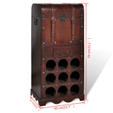 Wooden Wine Rack for 9 Bottles with Storage - Top-Down View