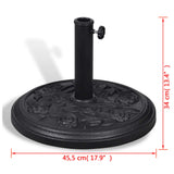 Resin Round Parasol Base - Top-Down View