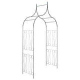 Garden Arch Spike Design Climbing Plants Dark Green - Front View