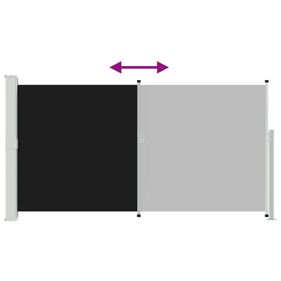 Patio Terrace Side awning 160 x 300 cm Black