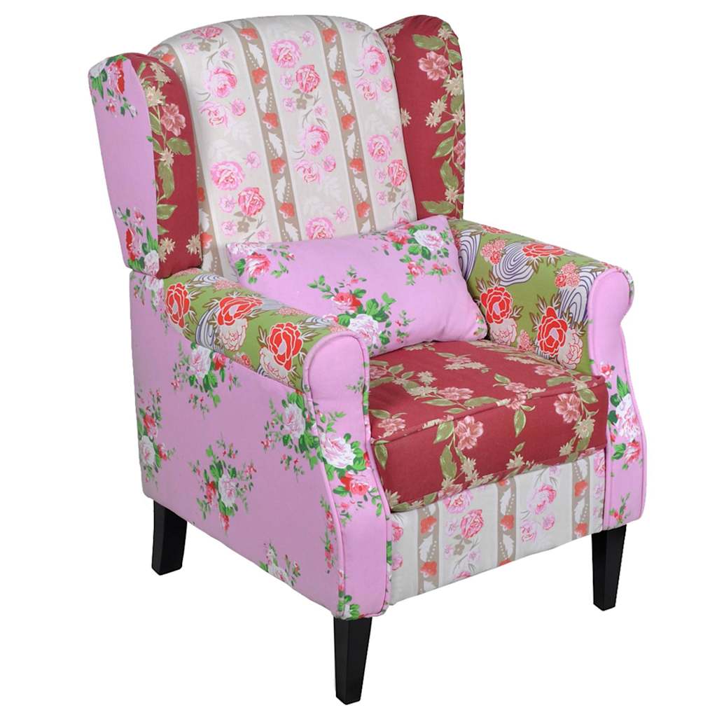 Armchair with Patchwork Design Fabric