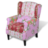 Armchair with Patchwork Design Fabric - Front View