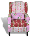 Armchair with Patchwork Design Fabric - Side View