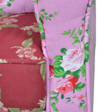 Armchair with Patchwork Design Fabric - 45-Degree Angle