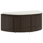 Garden Bed with Parasol Brown Poly Rattan