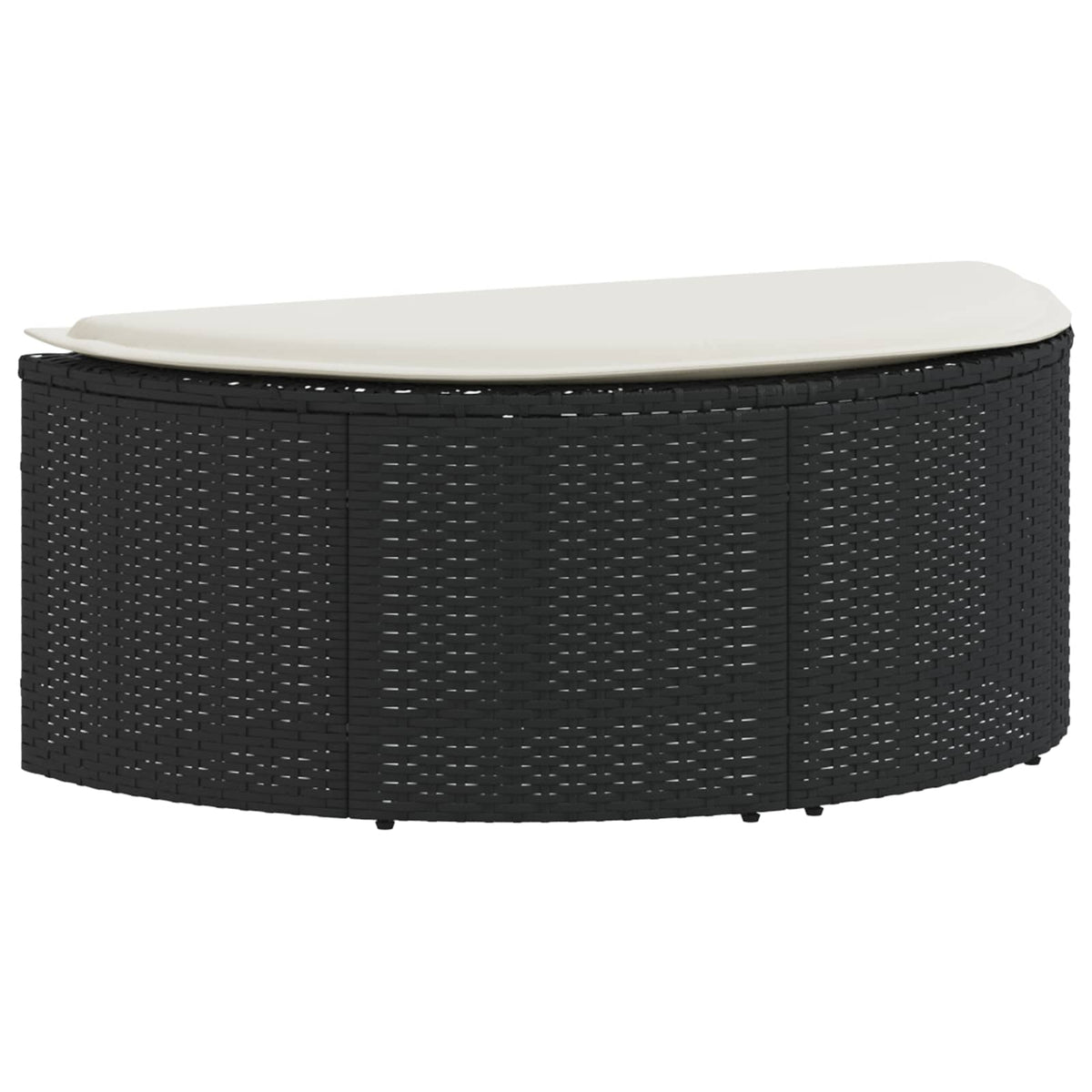 Garden Bed with Parasol Black Poly Rattan