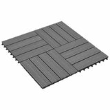 Decking Tile 11 pcs Grey 30 x 30 cm WPC - Side View