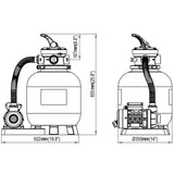 Sand Filter Pump 600 W 17000 l/h - 45-Degree Angle
