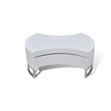 Coffee Table Shape-adjustable High Gloss White - 45-Degree Angle
