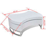 Coffee Table Shape-adjustable High Gloss White - Rear View