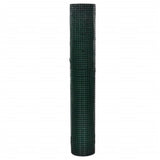 Chicken Wire Fence Galvanised with PVC Coating 25x1 m Green - Front View
