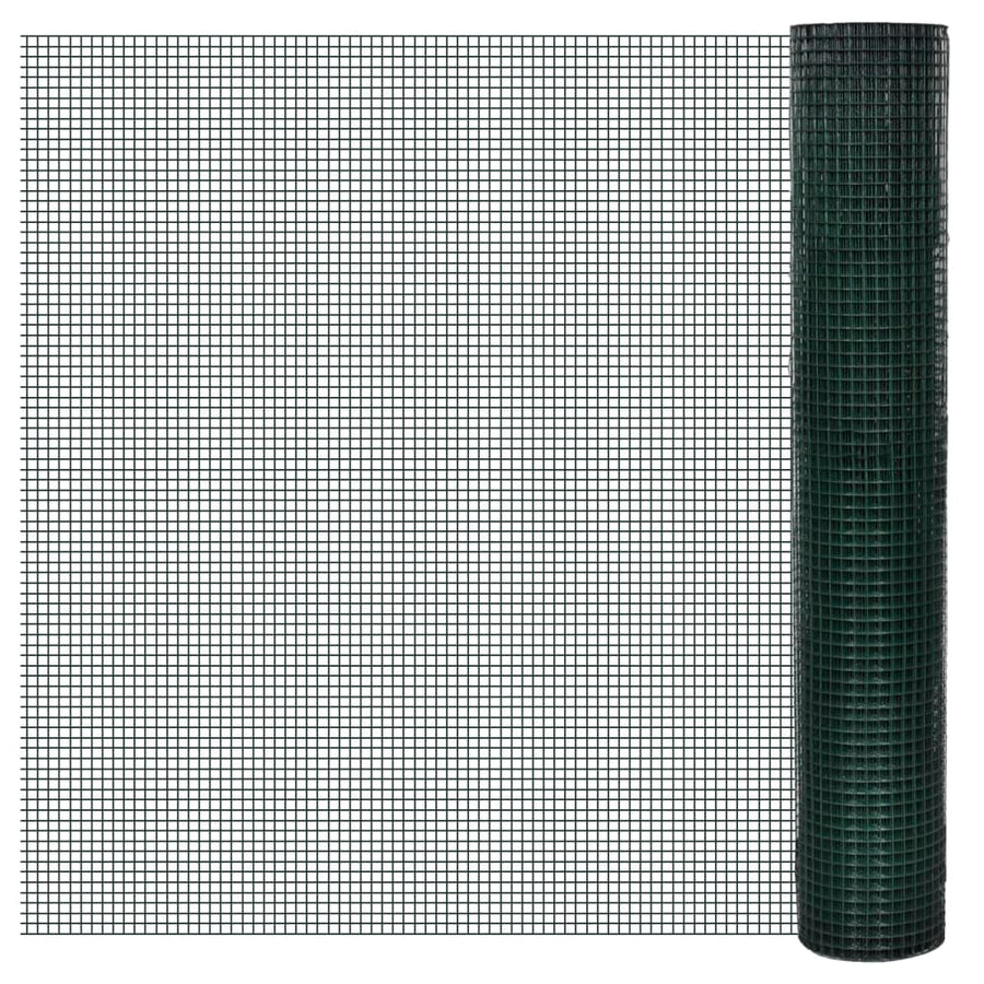 Chicken Wire Fence Galvanised Steel 1x25 m Green