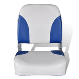 Boat Seat Foldable Backrest with Blue-white Pillow 41x36x48 cm - Front View