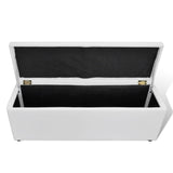 Storage Bench White Medium Size - Side View