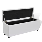 Storage Bench White Medium Size - Top-Down View