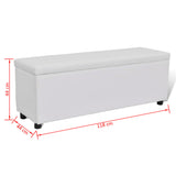 Storage Bench White Medium Size - Rear View