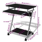 Compact Computer Desk with Pull-out Keyboard Tray Black