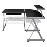 Computer Desk Workstation With Pull Out Keyboard Tray Black